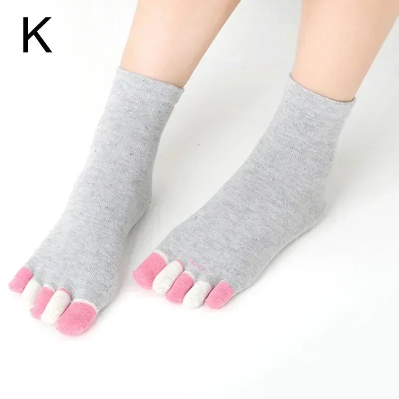12 Candy Colors Five Finger Socks Casual Cute Individual Breathable Women Toe Socking Party Birthday Gift One-Size Women Socks