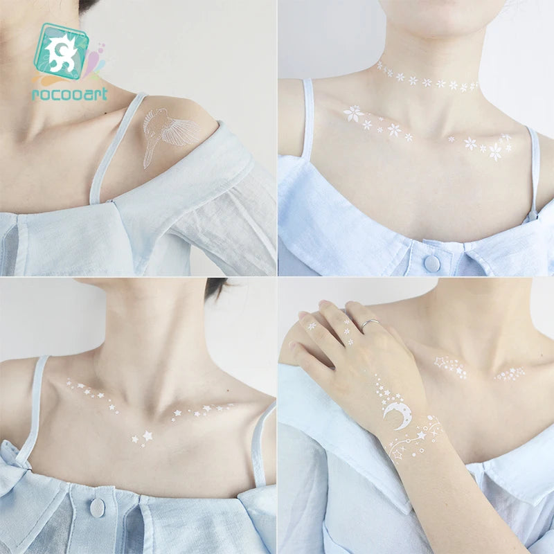 Sexy Tribal Lace Lotus Glow In The Dark Fake Tattoo,Blue Luminous Mandala Flower Temporary Henna Tattoos For Women Girls Hands