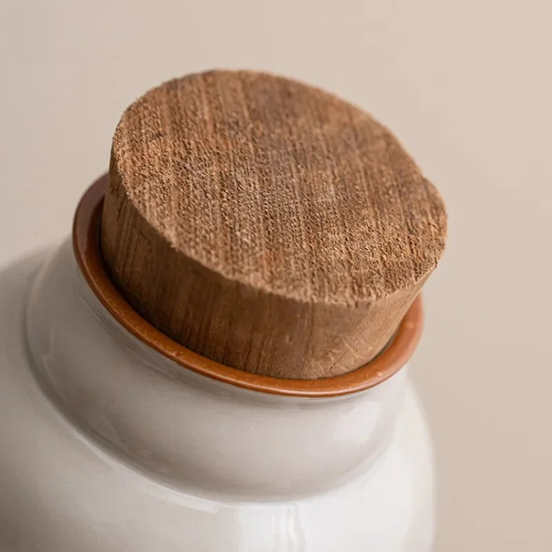 Ceramic Mugs with Cork Stopper Thermoses Handgrip Water Bottle Large Capacity Insulated Cup for Hot Tea Coffee Classic Drinkware