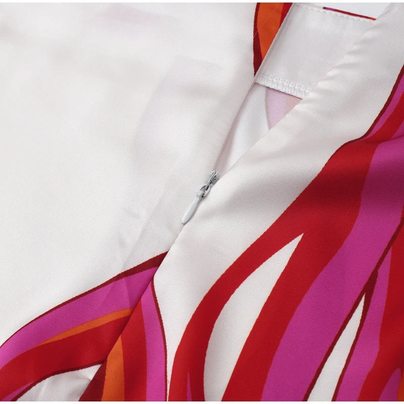 Women Satin Print Pajamas Suit Fashion Hollow Off Shoulder Tops with Long Pants 2 Piece Sets Homewear Commuting Outfits