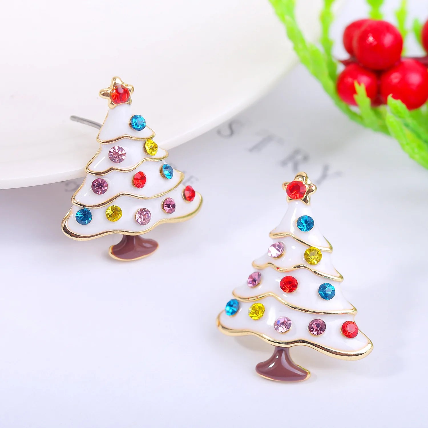 Christmas Holiday Drop Earrings Rhinestone Imitation Pearl Snowflake Xmas Tree Star Bell Dangle Party Jewelry Gift For Women Men