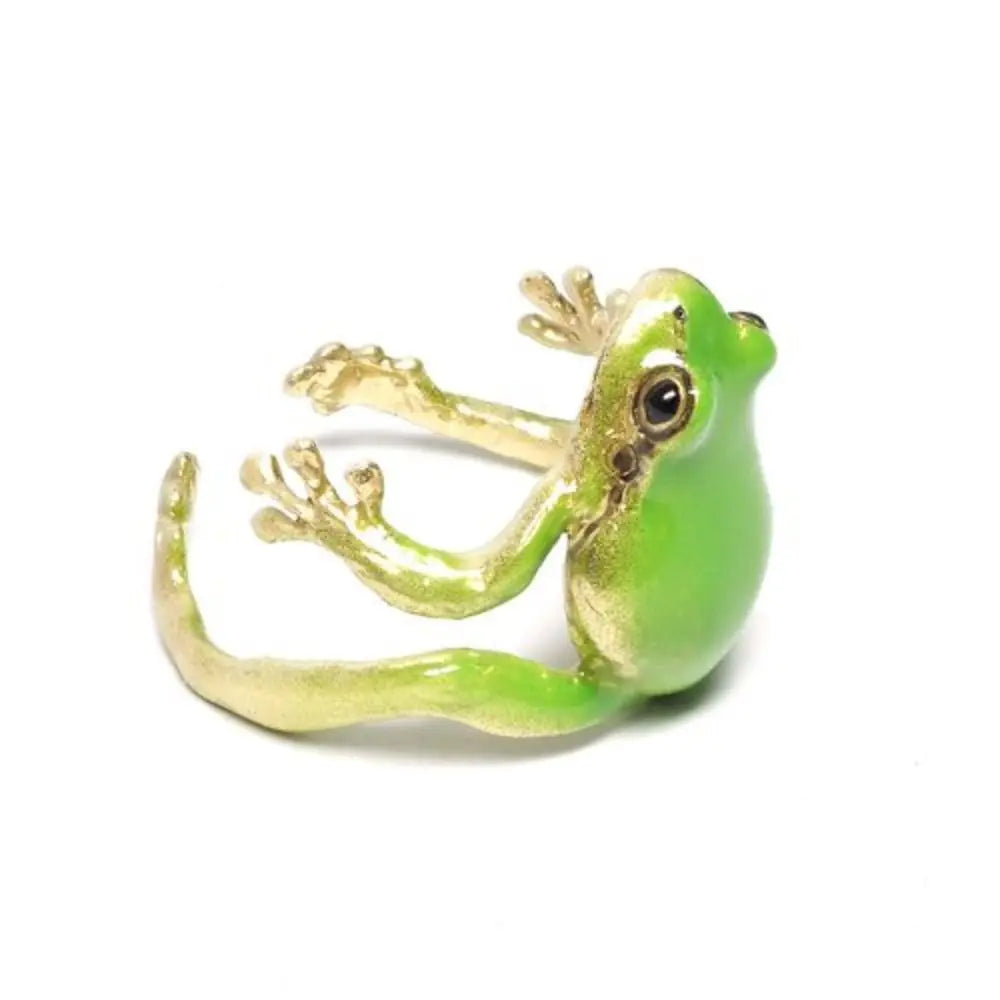 Fashion Green Frog Open Rings For Women Men Metal Cute Animal Adjustable Finger Ring Jewelry Birthday Party Gifts For Women