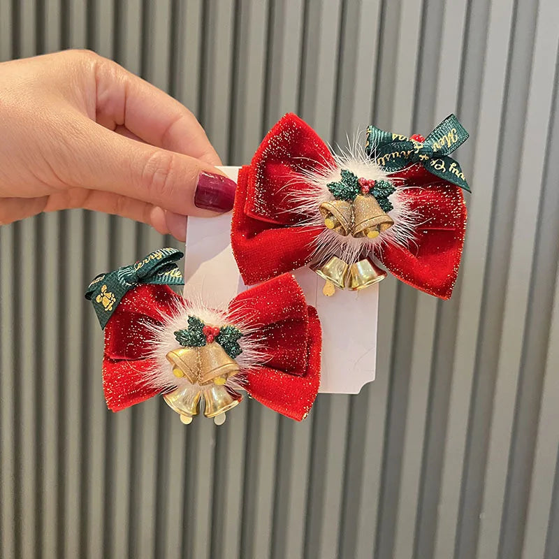 Christmas hat hair clip snowman hair clip cute reindeer snowflake hair accessory
