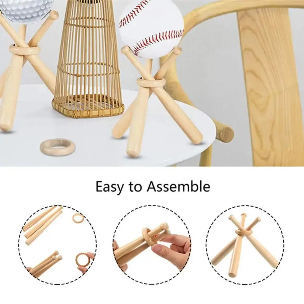 Mini Baseball Bat Display Stand Golf Tennis Ball Support Bracket DIY Triangle Base Beisbol Softball Baseball Accessories