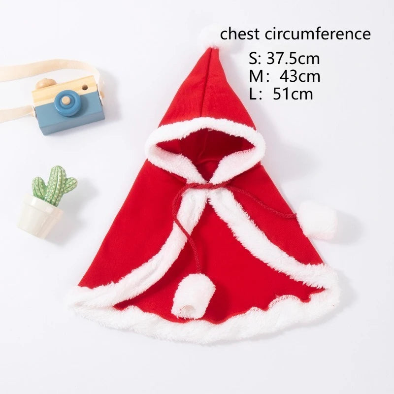 Christmas Hat  Pet Costume For Cat Dog Puppy Costumes Scarf Gift New Year Santa Winter Cosplay Halloween Dog Cat Supply