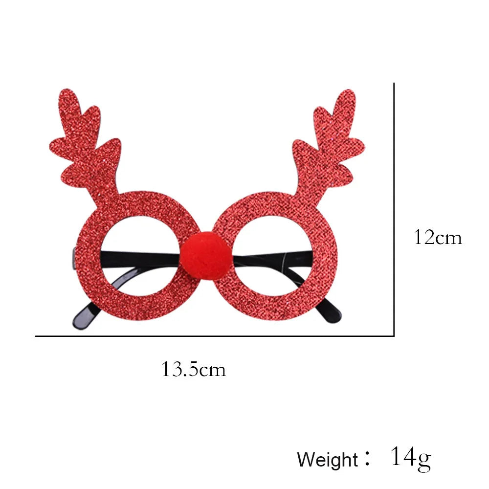 Christmas Decorations,Christmas Glasses for Children,Christmas Ornaments,Santa Claus,Snowman Antlers Glasses Frames