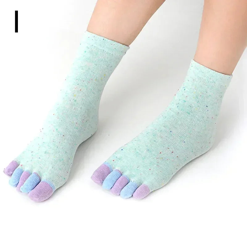 12 Candy Colors Five Finger Socks Casual Cute Individual Breathable Women Toe Socking Party Birthday Gift One-Size Women Socks