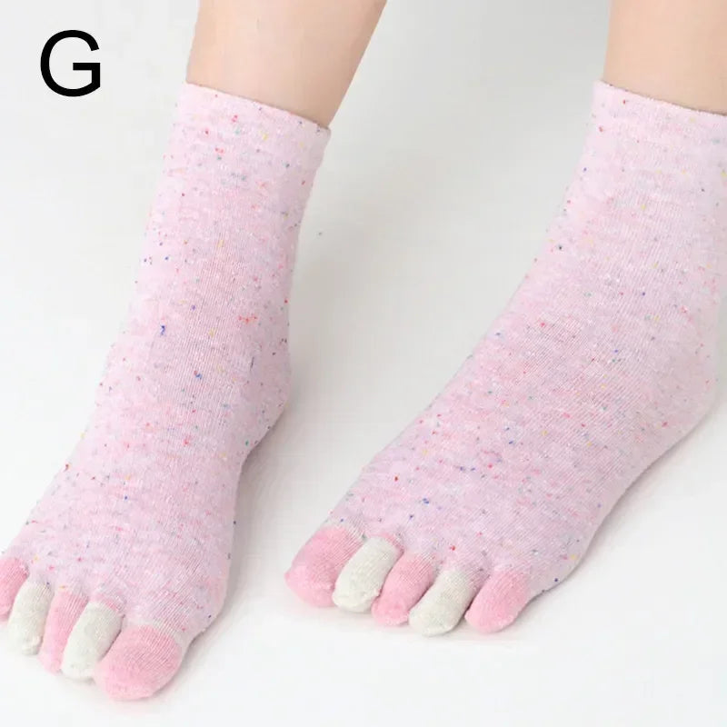 12 Candy Colors Five Finger Socks Casual Cute Individual Breathable Women Toe Socking Party Birthday Gift One-Size Women Socks