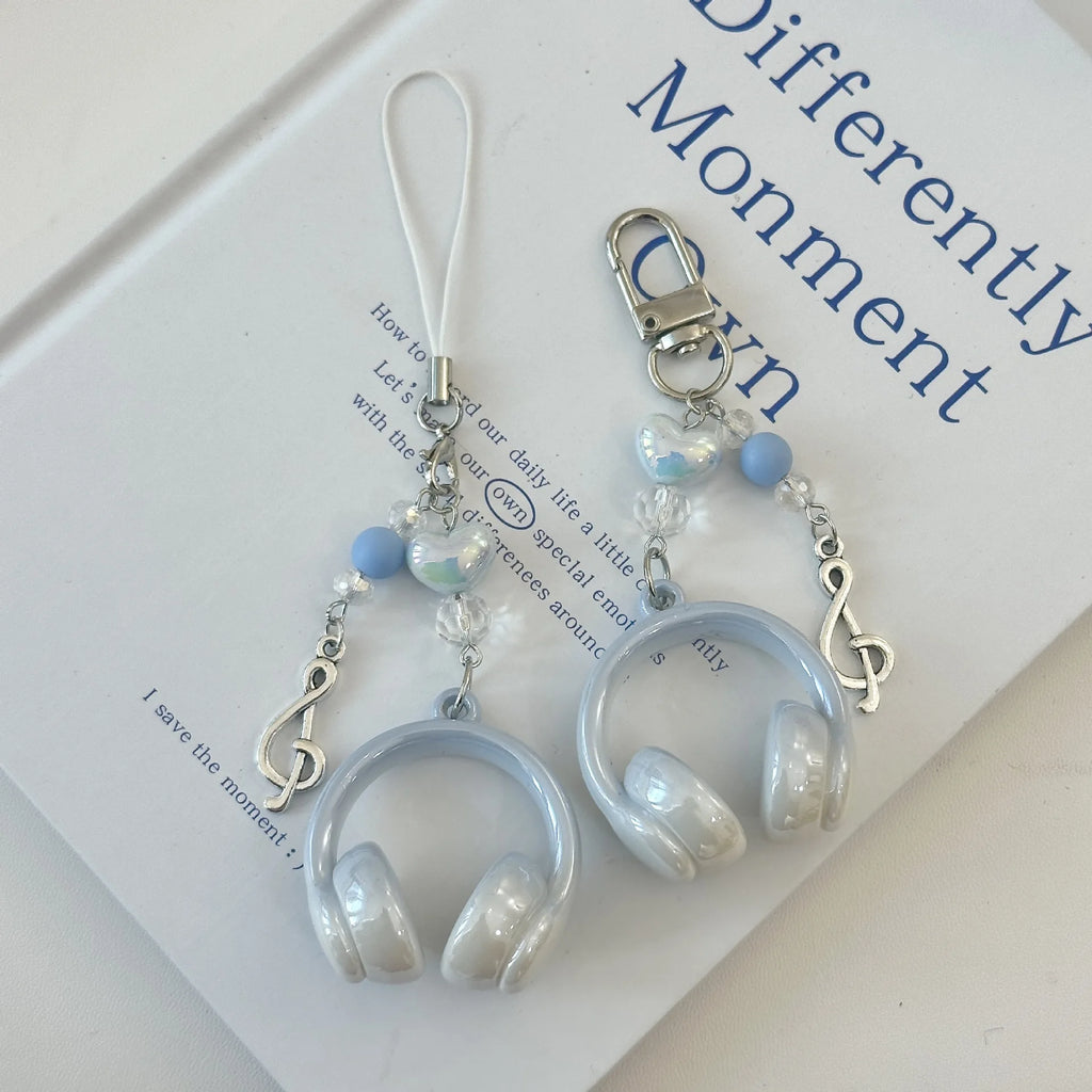 Original Fall In Love With Music Headphones Mobile Phone Chain Cool Everything Ccd Cooka Chain Student Backpack Pendant Key Chai