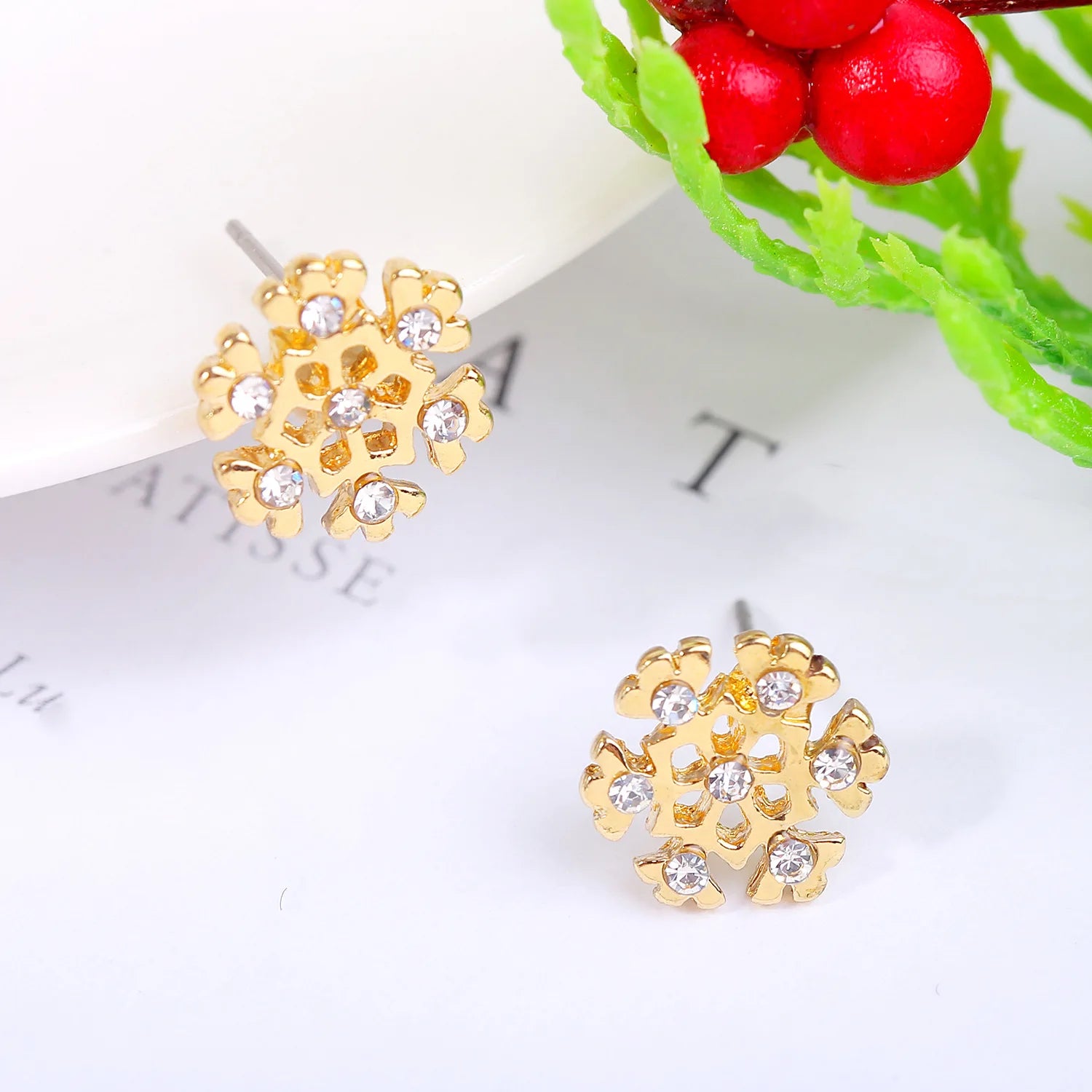 Christmas Holiday Drop Earrings Rhinestone Imitation Pearl Snowflake Xmas Tree Star Bell Dangle Party Jewelry Gift For Women Men