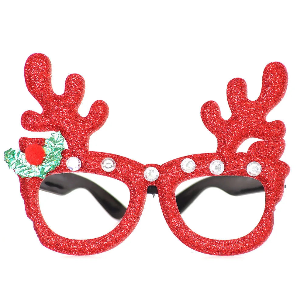 Christmas Decorations,Christmas Glasses for Children,Christmas Ornaments,Santa Claus,Snowman Antlers Glasses Frames