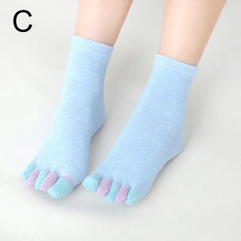 12 Candy Colors Five Finger Socks Casual Cute Individual Breathable Women Toe Socking Party Birthday Gift One-Size Women Socks
