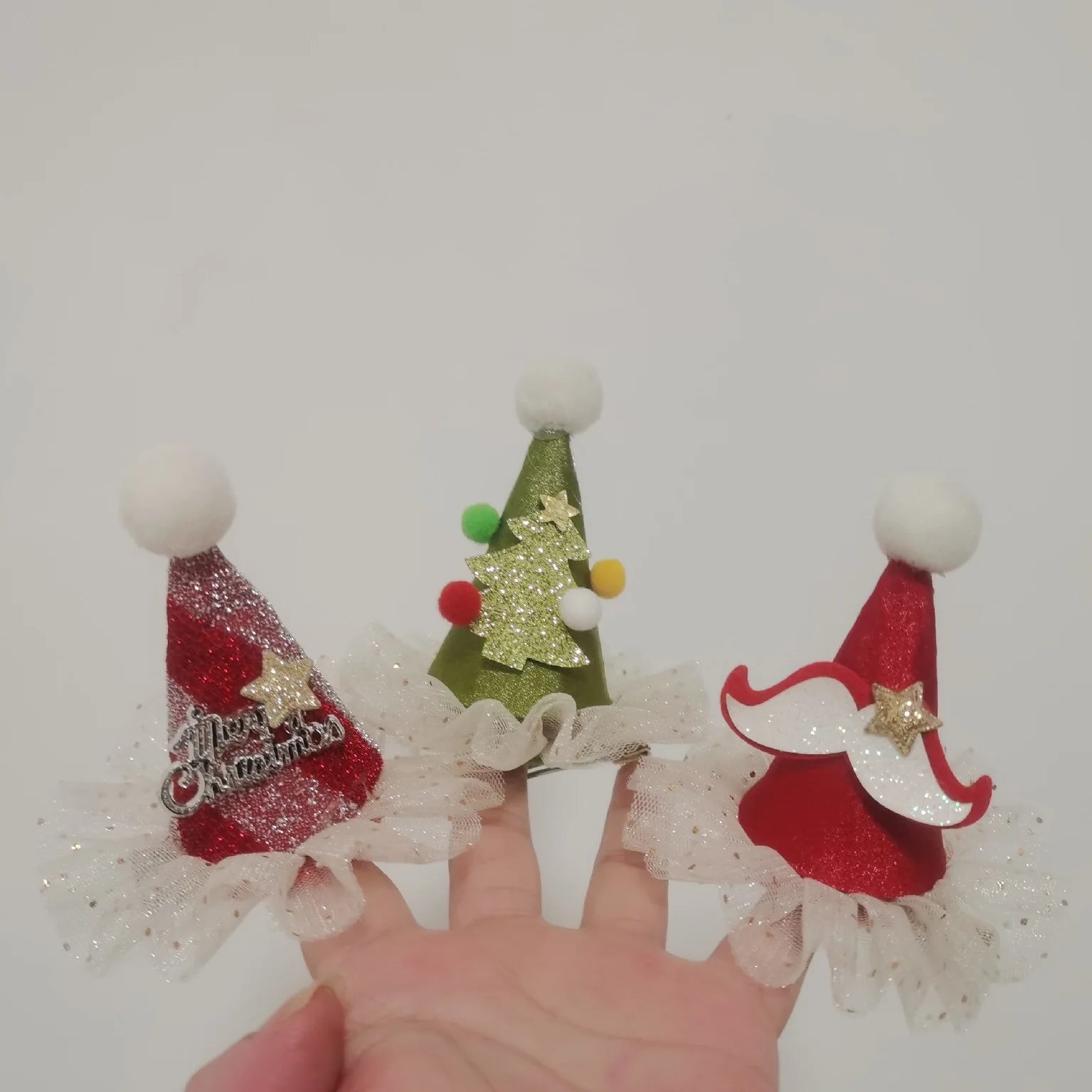 Christmas hat hair clip snowman hair clip cute reindeer snowflake hair accessory