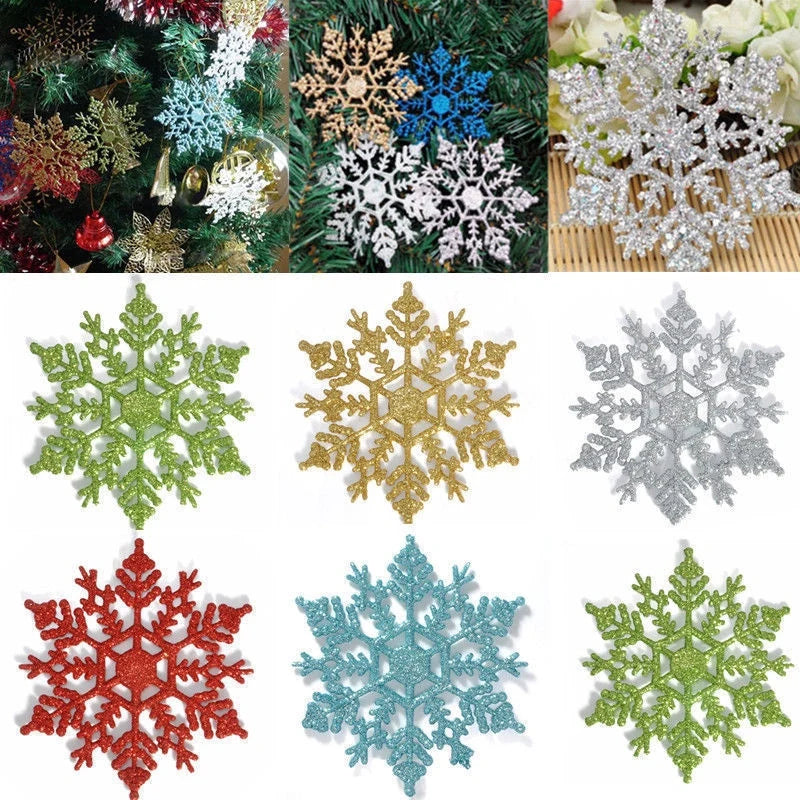 6/12pcs Simulation Snowflakes Christmas Tree Hanging Ornament Christmas Fake Snowflakes Winter Party Navidad New Year Decoration