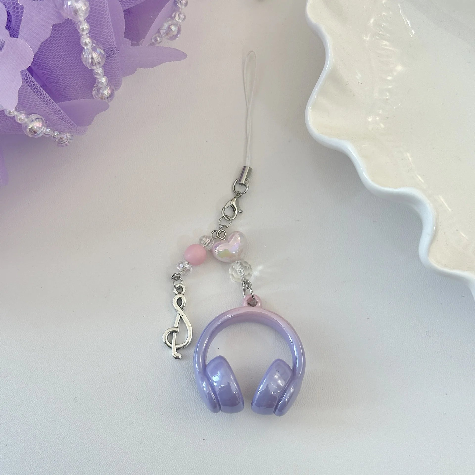 Original Fall In Love With Music Headphones Mobile Phone Chain Cool Everything Ccd Cooka Chain Student Backpack Pendant Key Chai