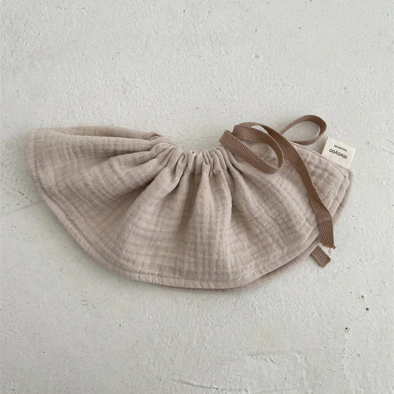 4Layers Cotton Gauze Baby Bibs Toddlers Newborns Printing Ruffle Feeding Burp Cloths Apron Baby Saliva Towel Drool Bib