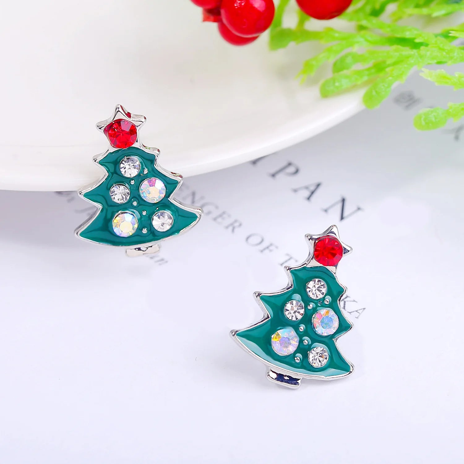 Christmas Holiday Drop Earrings Rhinestone Imitation Pearl Snowflake Xmas Tree Star Bell Dangle Party Jewelry Gift For Women Men