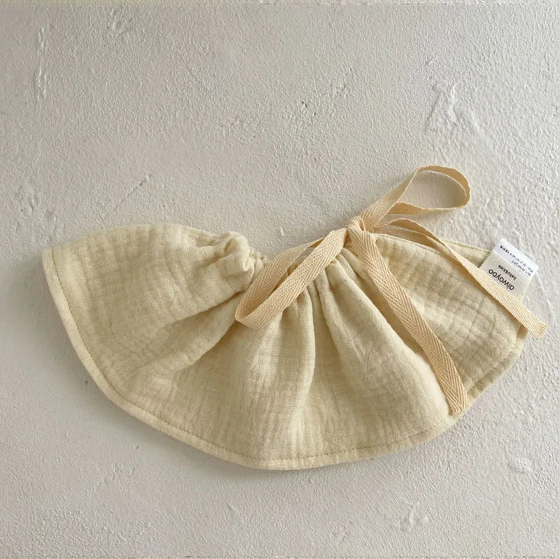 4Layers Cotton Gauze Baby Bibs Toddlers Newborns Printing Ruffle Feeding Burp Cloths Apron Baby Saliva Towel Drool Bib