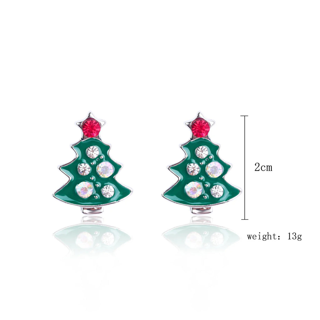 Christmas Holiday Drop Earrings Rhinestone Imitation Pearl Snowflake Xmas Tree Star Bell Dangle Party Jewelry Gift For Women Men