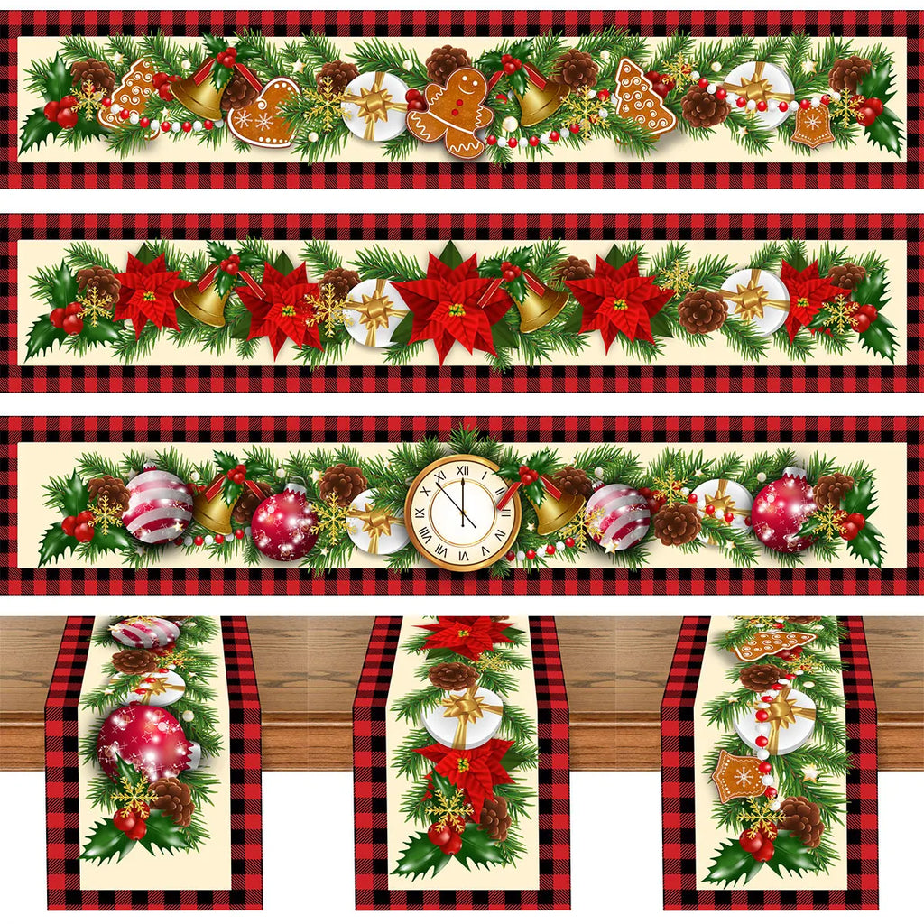 Christmas Table Runner Cloth Merry Christmas Decoration for Home 2025 Tablecloth Xmas Ornament Navidad Natal New Year Gift 2026