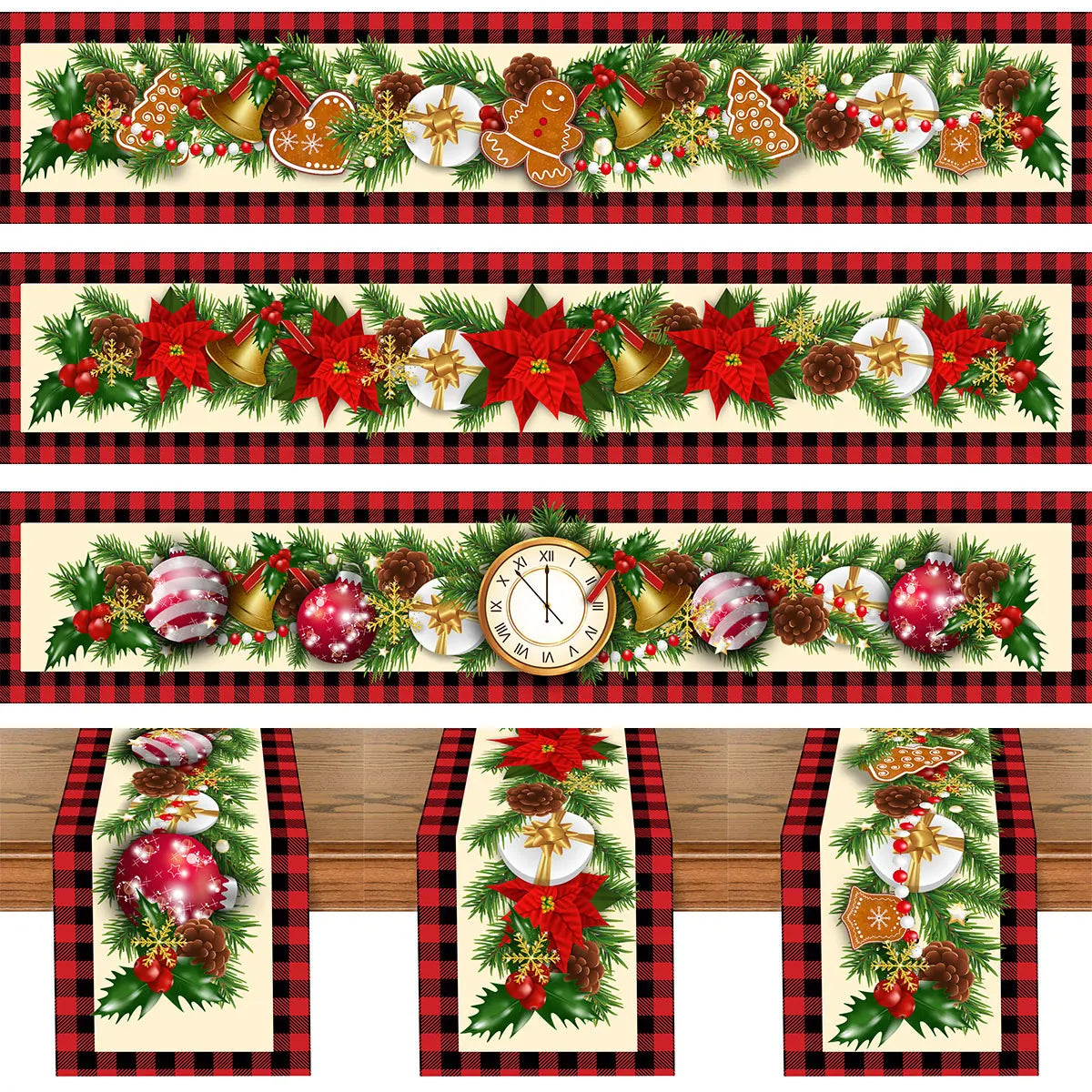 Christmas Table Runner Cloth Merry Christmas Decoration for Home 2025 Tablecloth Xmas Ornament Navidad Natal New Year Gift 2026