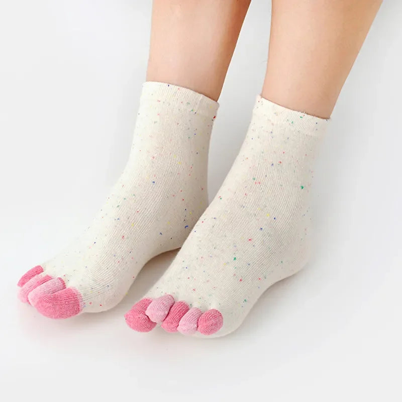 12 Candy Colors Five Finger Socks Casual Cute Individual Breathable Women Toe Socking Party Birthday Gift One-Size Women Socks