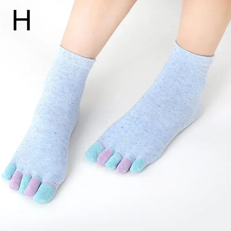 12 Candy Colors Five Finger Socks Casual Cute Individual Breathable Women Toe Socking Party Birthday Gift One-Size Women Socks