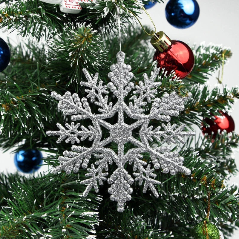 6/12pcs Simulation Snowflakes Christmas Tree Hanging Ornament Christmas Fake Snowflakes Winter Party Navidad New Year Decoration