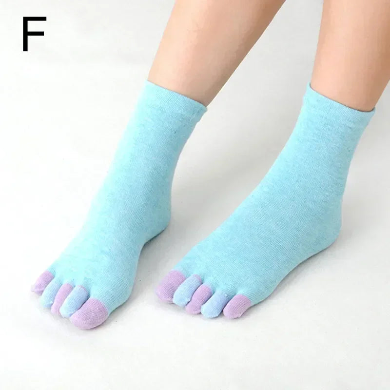 12 Candy Colors Five Finger Socks Casual Cute Individual Breathable Women Toe Socking Party Birthday Gift One-Size Women Socks