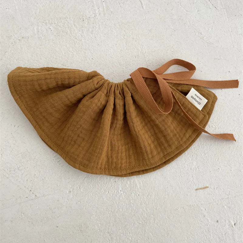 4Layers Cotton Gauze Baby Bibs Toddlers Newborns Printing Ruffle Feeding Burp Cloths Apron Baby Saliva Towel Drool Bib