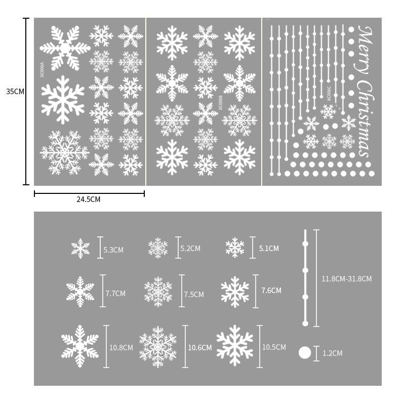 Reusable & Removable Christmas Window Decorations | Snowflake Stickers | Double Sided Xmas Scene Window Clings for Glass Window Decals