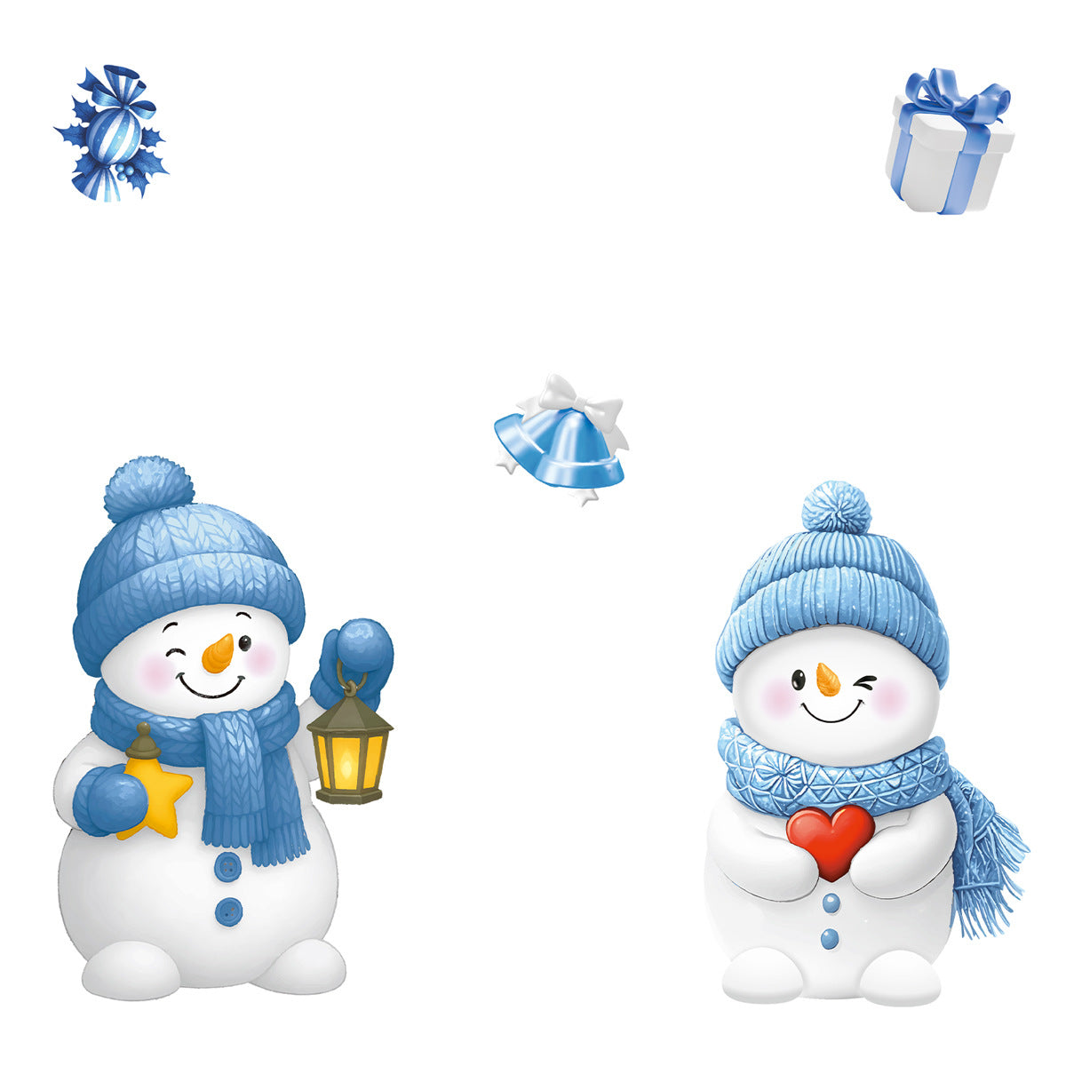 Reusable & Removable Christmas Window Decorations | Snowman Stickers | Double Sided Xmas Scene Window Clings for Glass Window Decals